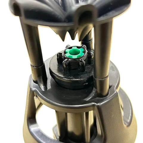 Close-up of 360 Degree Big Drip Irrigation Sprinkler Head for Lawn and Garden with Easy Install Watering Nozzle, Half Inch Connection.