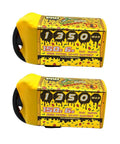 Two-pack Speedy Pizza 1350mAh 6S LiPo Battery 22.2V 150C with XT60 Plug, yellow casing, for FPV racing drones