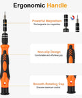 The Ultimate 115 In 1 Magnetic Precision Screwdriver Tool Kit For Electronics Repair With Torx Bits Flexible Shaft Driver Set Perfect Gifts for Guys Fixing Laptops Phones MacBooks PS5 Xbox Gaming Consoles Smartwatches And Eyewear ergonomic handle, non-slip grip