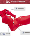 Hiller Furrower Kit for Rear Tine Tillers with Adjustable Wing and Three Connection Styles, red steel with bolt details