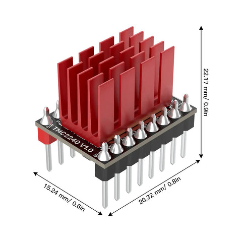 Next Level TMC2240 Stepper Motor Driver With Cooling Heatsink Badass Silent 36V 2.1A Dual Pack with aluminum heatsink and pins