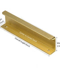 Edge Finger Tab Pulls For Cabinets And Concealed Drawers Aluminum Flat Back Mount Door Handle Brushed Brass