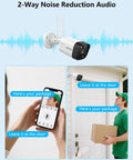 Wireless WiFi Outdoor Security Camera System With Dual Antenna Cameras For Your Home, 2 way audio feature in use