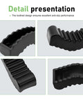 Four views of Two Pack 2 To 3 Ton Jack Stand Pads For Cars, Anti Slip Rubber Floor Jack Pad, showing toothed design and durability