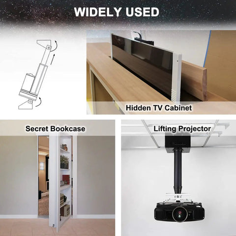 Four Inch Stroke 12V Linear Actuator Beefy 900N Load IP65 Waterproof used in hidden TV cabinet, secret bookcase, lifting projector
