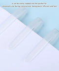 Clear plastic pocket clips for quick access, designed for convenience in construction, ideal for holding tools.