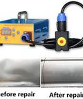 Paintless Dent Repair Kit For Auto Body And Car Dents Induction Heater Hotbox Tool showing before and after dent repair.
