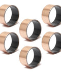 Heavy Duty 6 Pack Sleeve Bearings With 45mm Bore And 50mm Outer Diameter By 25mm Length Oilless Plain Bushings in bronze finish.