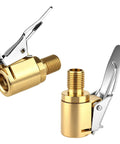 Two Pack Tire Air Chuck With Clip Adapter 8mm Quick Connect Brass Locking Nozzle For Tire Inflators And Air Compressors