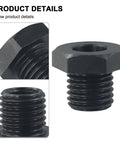 Wood lathe chuck adapter, black metal hex head, M18x2.5 to 1-8TPI spindle thread converter.