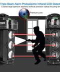 Triple Beam Alarm Infrared LED Detector Security System For Home Protection With Photoelectric Sensor And Beefed Up Power Long Range Alert Precision Optical Focusing Lens