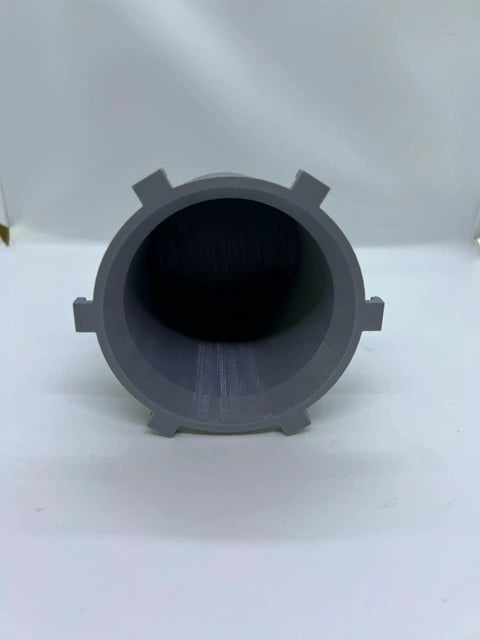 End view of Magneto Timing Tool For Aircraft Prop with Precision Cap Spinner Cone Timing Gauge, rubber band mount.