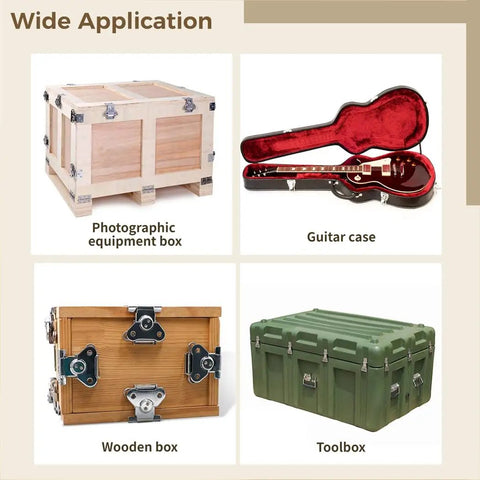 Variety of cases with Six Pack Stainless Steel Butterfly Twist Latches With Retainers And 24 Screws For Boxes Cases And Small Doors
