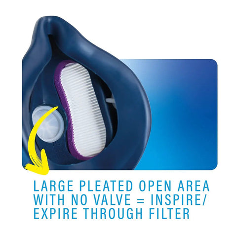 Elastomeric Half Mask Respirator With Source Control No Exhalation Valve Replaceable HEPA Filters Included Lightweight 4.5 oz