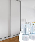 4 Pack Sliding Closet Door Hardware Roller Kit for Wardrobe and Cabinet Doors, Top-Hung Bypass Track System, iron rollers