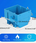 Two Gang Nail On Electrical Box Made From PVC Plastic For New Work Wall Installations In Blue Color With 32 Cubic Inches