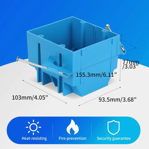 Two Gang Nail On Electrical Box Made From PVC Plastic For New Work Wall Installations In Blue Color With 32 Cubic Inches