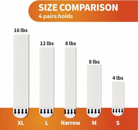 Size comparison chart for 180 Pairs Large Picture Hanging Strips Heavy Duty No Tools Needed Removable Hook And Loop Tape 360 Strips Total