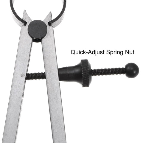 HARFINGTON 10in steel spring outside caliper with quick-adjust spring nut for wood turning lathe work
