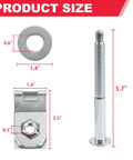 Heavy Duty Truck Bed Mounting Hardware Kit Built Bad To The Bone For A Smooth Install And Rust Resistant Coating Direct Factory Replacement For Ford F250 F350 showing detailed product sizes of washer, bolt, and clip.
