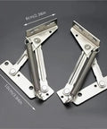 Two Pack 80 Degree Sprung Cabinet Hinges With Soft Close Hydraulic Damper shown with measurements on dark background