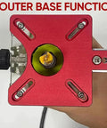 Close-up of Heavy Duty Adjustable Router Jig For Dead On Circle Cuts and Clean Grooves, showcasing the router base function.