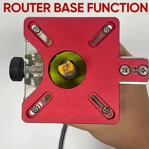 Close-up of Heavy Duty Adjustable Router Jig For Dead On Circle Cuts and Clean Grooves, showcasing the router base function.