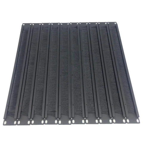 10 Pack 1U Horizontal Rack Mount Cable Management Brush Panel For 19 Inch Racks And Cabinets Black With High Density Nylon Brush