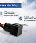 Automotive relay from 10ft Heavy Duty LED Light Bar Wiring Harness Kit With 12AWG Power Relay, On Off Switch, Blade Fuse, Waterproof Plug And Play