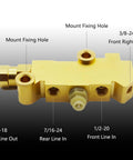 Premium Universal Brass Disc To Disc Brake Proportioning Valve For Classic Trucks Show Rigs And Hot Rods With Hella Smooth Pedal Feel and visible mounting holes.