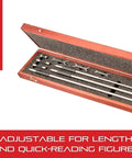 Beefy Solid Rod Inside Micrometer Set With Case And Insulated Rods, Quick Reading Figures, Hardened Anvils, 2-12 Inch Range