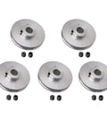 5 Piece Heavy Duty Aluminum V Groove Pulley Pin Hub Single Groove Sheave Fits 3Mm To 5Mm Pu Belt, smooth finish for efficient power transfer.