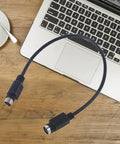 Premium Black Male To Female Round Port Extension Cord Featuring Rock Solid Nickel Contacts And Full Copper Core For Lightning Fast Synth And Keyboard Hookups, 12ft, black.