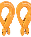 Beefy Heavy Duty Grade 80 Self Locking Hooks 3/8 Inch Steel Clevis 7100 Lb Load Rating Lifting And Tie Down For Safety Chains Pack Of 2