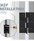 Easy installation of Rotating Concealed Door Hinges Stainless Steel 2 Inch Flat Hinge Connectors for cabinets and furniture.