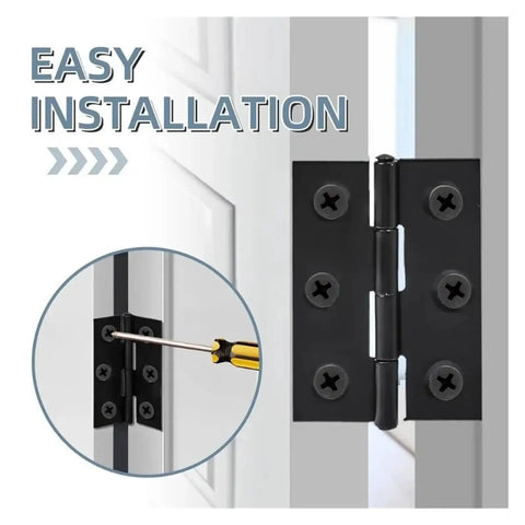Easy installation of Rotating Concealed Door Hinges Stainless Steel 2 Inch Flat Hinge Connectors for cabinets and furniture.