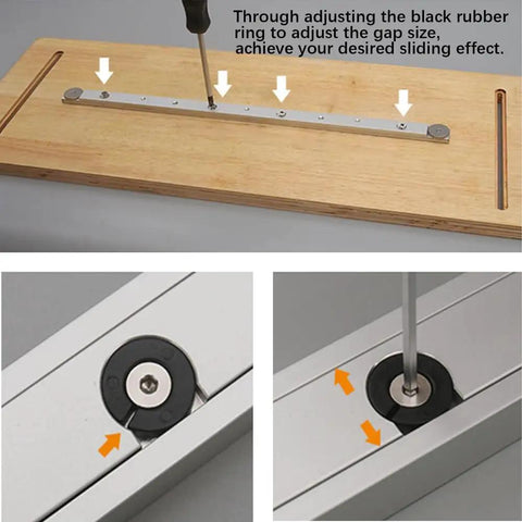 Installation of Beefy Aluminum Miter Bar Rail Runner Slider for Table Saw and Router Tables 450mm 17.7in T Slot Track