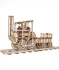 3D Steam Train Model Kit For Adults And Teens DIY Wood Puzzle Set With Vintage Locomotive No 1 Design Educational STEM Toy Collectors Display Birch Wood Construction 325 Piece Build, wooden locomotive on rails