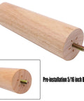 Close-up of natural wood finish 6 Inch Replacement Wood Furniture Legs Set Of 4 for Sofa Couch Table Cabinet with pre-installed bolt
