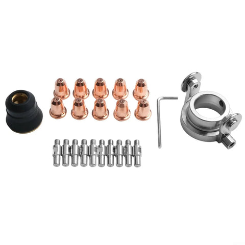 Solid 22 Piece Plasma Cutter Consumables Kit For Trafimet S45 And S25 Torches with copper nozzles and parts for stable performance.