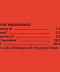 Ingredients list of Natural Grub And Insect Control For Lawns That Kills And Repels Over 10 Lawn Pests Including Grubs Ants Chinch Bugs Ticks And Fleas While Keeping Bees Butterflies Ladybugs And Earthworms Safe For A Coverage Up To 5,000 Sq Ft Of Lawn showing rosemary, geraniol, peppermint oils.