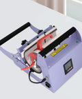 Heavy Duty 40 Oz Tumbler Heat Press Machine With Sturdy Iron Body, showing red handle and digital display.