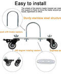 Front view: Cotonlake oil-filled radiator portable pulley holder; carbon steel frame with 360° swivel wheels (2-pack)