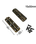 12 Piece Small Piano Hinges Set For Jewelry Boxes And Tiny Furniture, Beefy Iron Build With Screws, 180 Degree Wide Opening