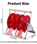 Rock Solid Stainless Steel Cable Reel Holder And Heavy Duty Wire Spool Rack Dispenser with product dimensions 34cm height, 34.5cm width, and 28cm depth.