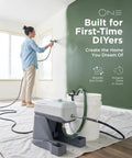 Solid Pick One Knob Airless Paint Sprayer With 3000 Psi And Easy Start Interface used for painting a wall in a home.
