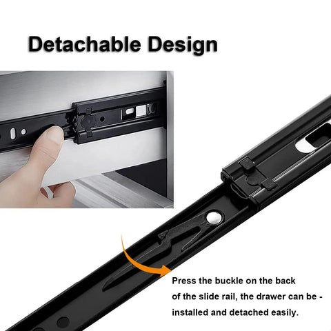 Heavy Duty Ball Bearing Drawer Slides Smooth As Butter Silent Push Pull Cabinet Runners Side Mount Telescopic Rail 16 Inch Steel Hardware Pair Built Tough