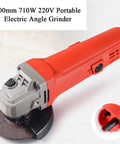 Portable Electric Angle Grinder Multipurpose Handheld Polisher Cutting And Grinding Tool With Rugged Non Slip Grip Heavy Duty Motor Splash Shield.
