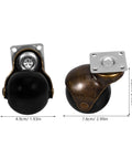Heavy Duty 2 Inch Swivel Ball Casters Rolls Smooth As Silk Dead Silent Metal Furniture Wheels Top Shelf Build Easy Install Long Lasting For Coffee Tables Cabinets Shelves And Home Decor 4 Pack close-up of steel casters with flat mounting plates shown from side