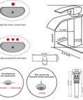 Diagram of Brushed Gold Waterfall Bathroom Faucet Deck Mount Single Handle 4 Inch Install With 6.5 Inch Cover Plate Vanity Sink Faucet